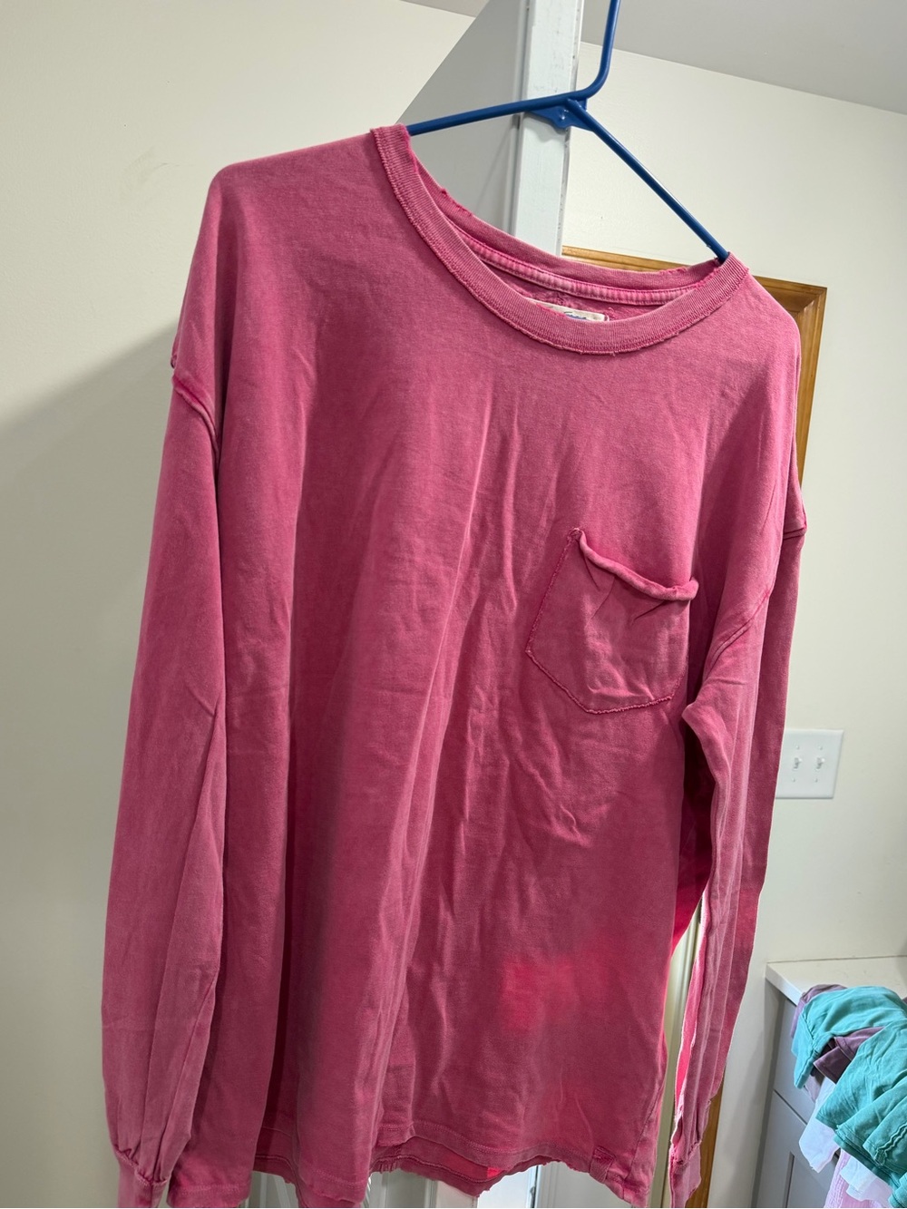 We The Free Long Sleeve Pocket Tee - Rose Pink